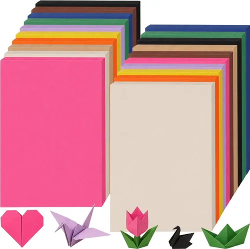 Sherr 1000 hojas de papel de construcción de cartulina de colores A4 9 x 12 pulgadas, 10 colores surtidos, papel de impresora pesado para Color