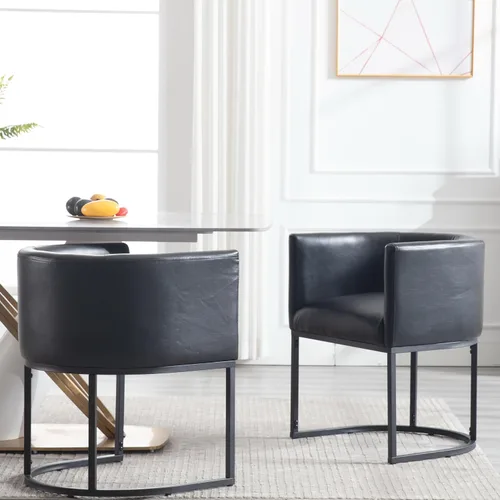 Miniatura 38 de RIVOVA Silla de Comedor Tapizada, Sillón Lateral Moderno Tipo Barril Tapizado, Sillas de Comedor Tapizadas, Cómodo Sillón, Silla Lateral de Cocina