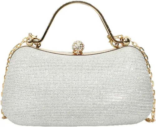 Bolso de mano con diamantes de imitación para mujer | Bolso cruzado convertible de noche y fiesta | Citas de graduación de boda