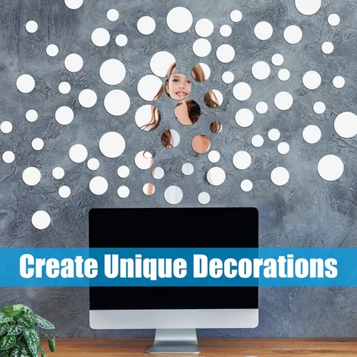 Miniatura 4 de Kigley 200 piezas de espejos redondos pequeños para manualidades, piezas de espejo mini mosaico, azulejos de mosaico para manualidades y proyectos