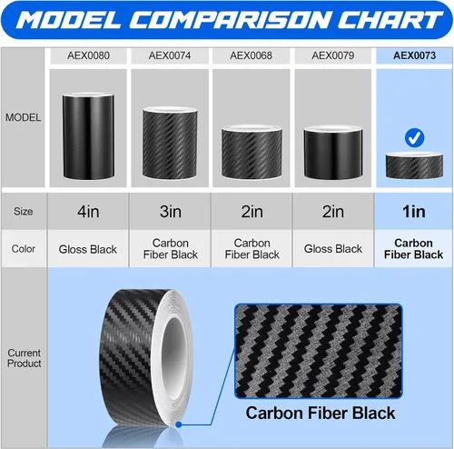 Miniatura 5 de Spurtar Envoltura de fibra de carbono, 1 pulgada x 20 pies de liberación de aire, envoltura de vinilo negro para automóviles, eliminación de cromo