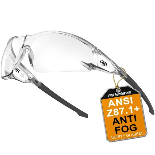 Miniatura 15 de HTS HUNTERSKY ANSI Z87.1 Gafas de seguridad antivaho envolventes transparentes, gafas de laboratorio para pickleball y química con resistencia a