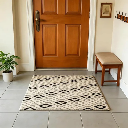 Miniatura 39 de UKELER Tapete antideslizante para puerta, alfombras de acento modernas para entrada, estilo romántico campestre americano, alfombras de algodón