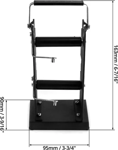 Miniatura 6 de QWORK Soporte de carrete dispensador de soldadura doble, soporte de rodillo ajustables, dispensador de carrete, alimentador de carrete herramienta