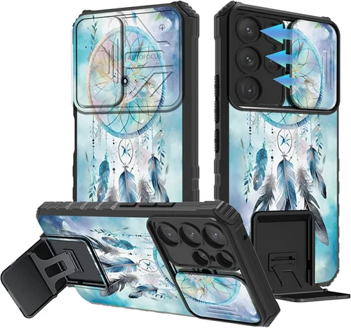 Miniatura 642 de Funda para Samsung Galaxy S22 Ultra 5G, Galaxy S22 Ultra con cubierta de cámara deslizante, funda resistente de doble capa con función atril Black