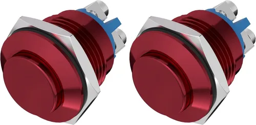 Miniatura 8 de APIELE Interruptor de botón momentáneo de 0.630 in, interruptor de botón momentáneo de 0.63 pulgadas, tapa redonda alta, carcasa de aluminio