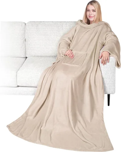 Miniatura 25 de PAVILIA Wearable Blanket with Sleeves for Adult Women Men, Cozy Fleece Warm Wrap Throw with Arms, Gifts for Christmas, Wife