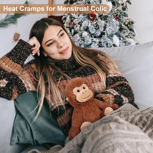 Miniatura 4 de SuzziPals Peluche de Mono Calentable y Enfriable, Almohadillas Térmicas de Peluche para Microondas para Calmar y Relajar, Juguetes de Peluche
