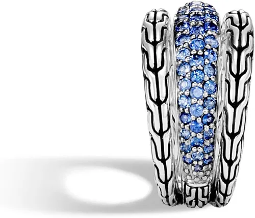 Miniatura 2 de John Hardy Anillo de plata con cadena clásica para mujer con zafiro