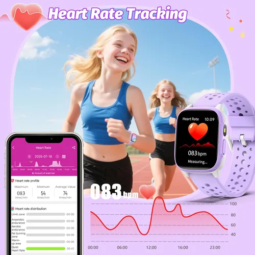 Miniatura 4 de Reloj para Niños con 140 Modos Deportivos, Rastreador de Fitness para Niños de 1.5", Reloj Inteligente para Niñas, No Requiere APPTeléfono, Monitor