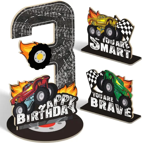 Miniatura 18 de Juego de 3 piezas de dinosaurios con signo de número de 2º cumpleaños, decoración de mesa de dinosaurios para niños y niños de 2º cumpleaños