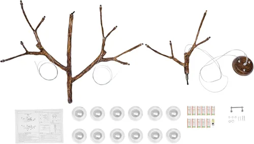 Miniatura 9 de 12 luces lámpara de rama moderna LED árbol rama luz, 110 V 36 W vidrio burbuja rama luz de techo, rama lámpara colgante para sala comedor