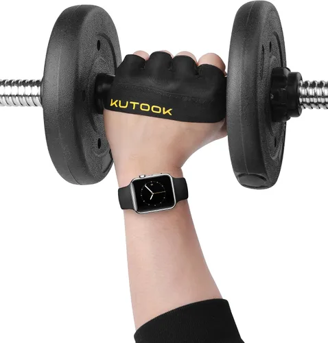Miniatura 9 de KUTOOK Guantes de entrenamiento para levantamiento de pesas para hombres/mujeres, guantes de gimnasio con relleno XRD de 0.118 in, guantes parciales