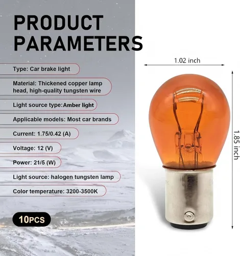 Miniatura 2 de 10 bombillas 1157, bombilla trasera de freno alto y bajo, P21/5W S25 2057 2357 7528 BAY15D, bombilla de luz de señal de giro, luz trasera de freno