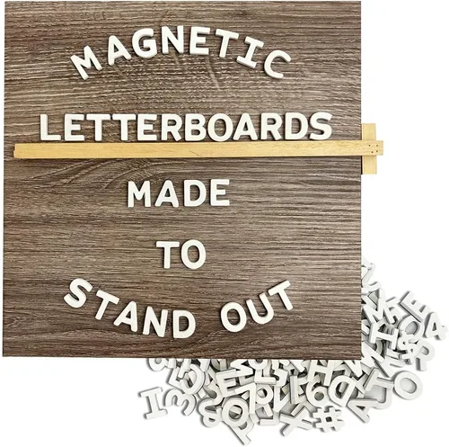 Tablero magnético de letras, letrero de mensaje intercambiable para decoración del hogar, oficina y habitación, 10 x 10 pulgadas, marco de madera