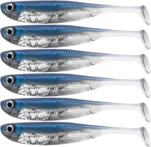 QualyQualy Cebo de plástico suave Swimbait Paddle Tail Shad Lure Soft Bass Shad Bait Shad Minnow Paddle Tail Cebo de natación para Bass Trucha 14#