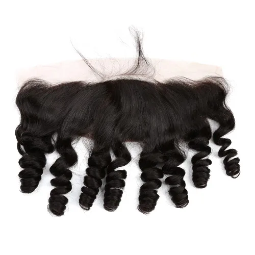 Miniatura 9 de Un donante de grado superior 13x4 base de seda cierre frontal de encaje cabello humano con cabello de bebé ondulado brasileño virgen cierre de pelo