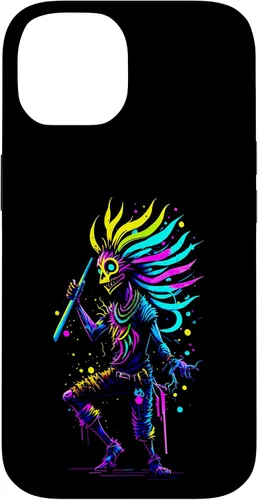 Miniatura 4 de iPhone 16 Dancing Kokopelli Mystical Abstract Illustration Case