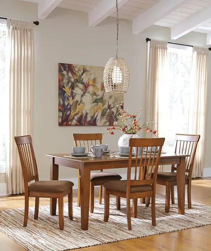 Miniatura 12 de Signature Design by Ashley Berringer Sillas de comedor con respaldo de husillo de 18" (juego de 2) – Marrón claro rústico con asiento acolchado