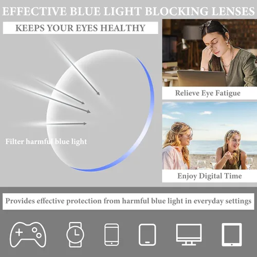 Miniatura 5 de Gafas de lectura progresivas multienfoque para mujer, de gran tamaño, bloqueo de luz azul, estilo Oprah, lectores de computadora
