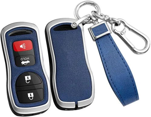 Miniatura 12 de ontto Funda de cuero para llavero Infiniti FX35 FX45 QX4 Smart Remote Metal para Nissan Armada Frontier Murano NV1500 Pathfinder Titan 2002