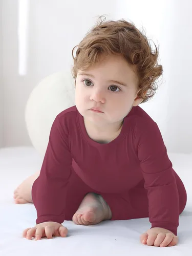 Miniatura 5 de GUISBY Pijama de bambú para bebé, manga larga con cierre a presión