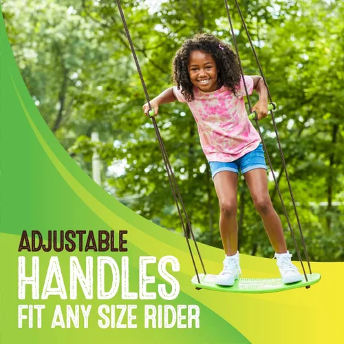 Miniatura 4 de Swurfer Kick Stand Up Surfing Tree Swing Outdoor Swings for Kids Up to 200 Lbs - Hang from Up to 10 Feet High - Includes 24" SwingBoard, UV Verde