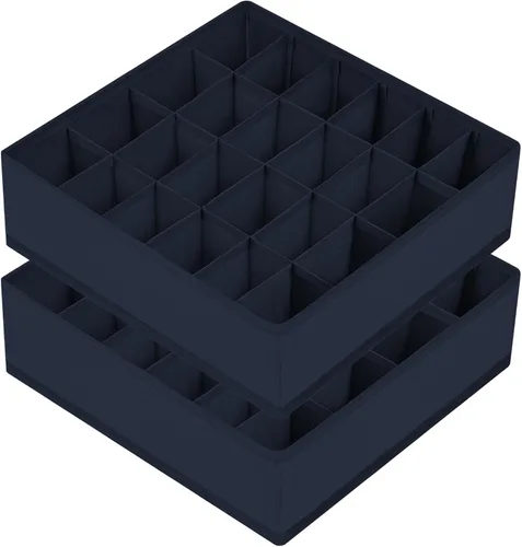 Miniatura 39 de Joyoldelf - Organizador de cajones de calcetines, divisor de ropa interior, organizador de 16 celdas, organizador de cajones de tela, cajas de 2-Gris