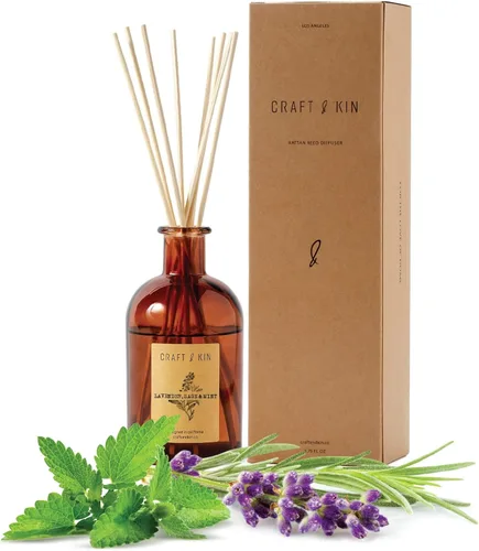 Miniatura 10 de Craft & Kin Difusor de Varillas Oud Wood Aceite Esencial Completamente Natural y 8 Varillas Aromáticas de Ratán Difusores de Varillas