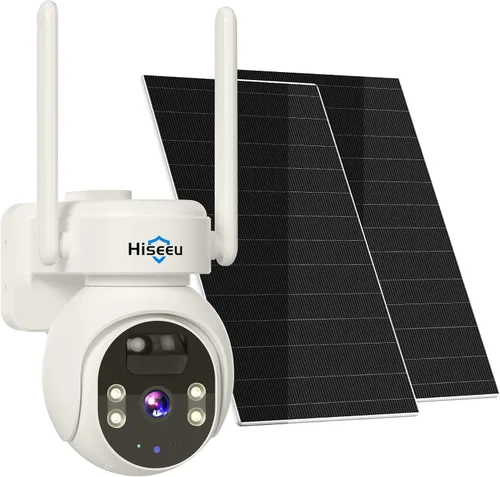 Miniatura 11 de Cámara de seguridad inalámbrica solar Hiseeu, WiFi de 2.4G, visión nocturna Full HD, control de inclinación, detección inteligente de movimiento