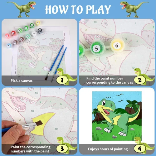 Miniatura 2 de Pintura por números para niños de 8 a 12 años, kits de pintura acrílica fácil por números para niñas y niños adultos con marco de madera, kits