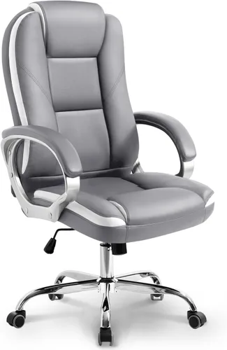 Miniatura 10 de NEO CHAIR Escritorio de oficina ergonómico para videojuegos, silla de computadora con respaldo alto, piel sintética ajustable con soporte lumbar