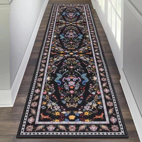 Miniatura 9 de HEBE Alfombra Pasillo 2'x10' Lavable Vintage Desgastada Alfombras de Área Antideslizante Alfombra de Lavandería Boho Alfombras de Piso para Pasillos