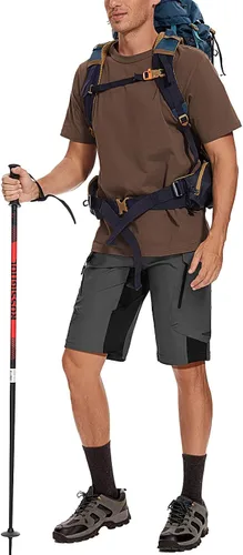 Miniatura 6 de Xkttac Pantalones cortos de secado rápido con 6 bolsillos para hombre, ligeros, elásticos, para senderismo, campamento, viajes y exteriores