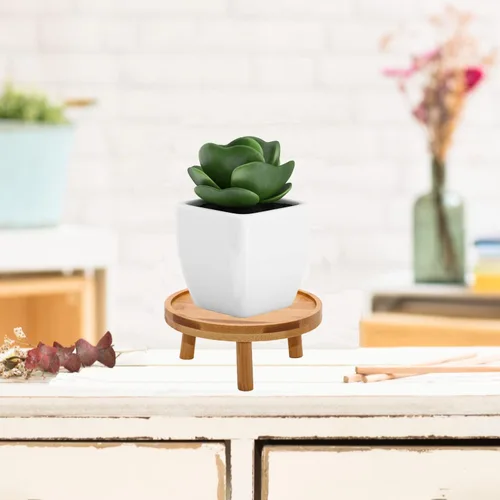 Miniatura 7 de ARTORA - Soporte para plantas estilo moderno de mediados de siglo, soporte de madera para plantas de interior, elevador de macetas para suculentas