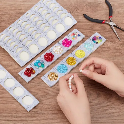 Miniatura 3 de PH PandaHall 10 bandejas de diseño de cuentas, tableros de cuentas de fieltro, organizador de pulseras de joyería, bandeja de almacenamiento