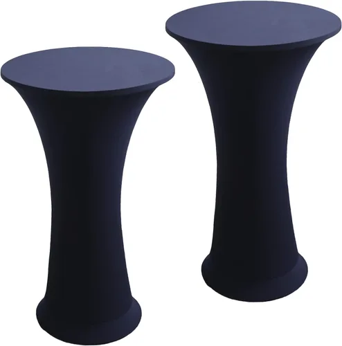 Miniatura 12 de Mantel Redondo Elástico de Spandex para Cóctel, Paquete de 2, 24"x43" Cubierta de Mesa Ajustada Highboy Elástica, Mantel Redondo de Cóctel para Mesa
