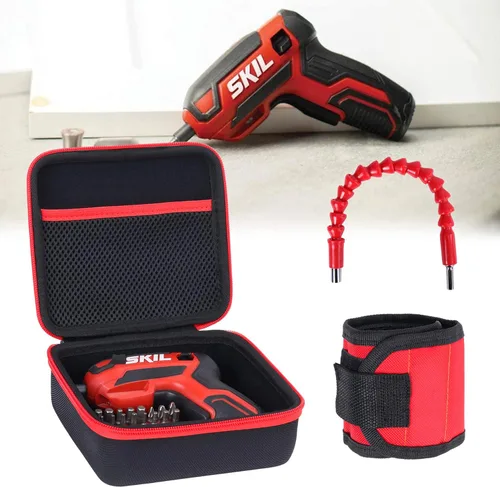 Miniatura 2 de Aenllosi Estuche rígido compatible con destornillador inalámbrico recargable SKIL de 4 V con pulsera magnética y eje hexagonal flexible