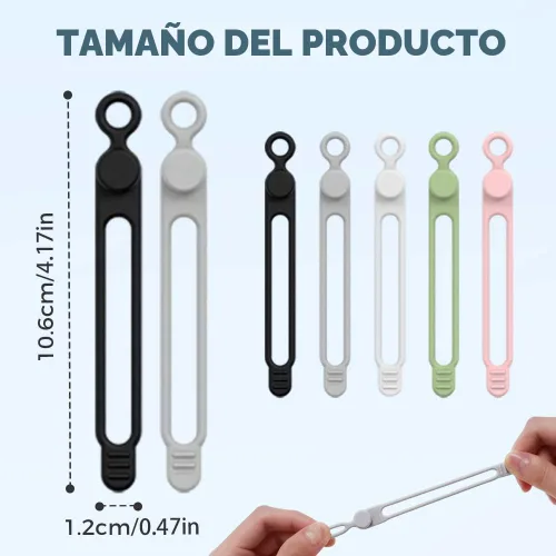 Miniatura 6 de Organizador de Cables, 2026 Actualización de Sujetadores de Cable de Silicona, Organizadores de Cables para Auriculares, Organizadores de Cables