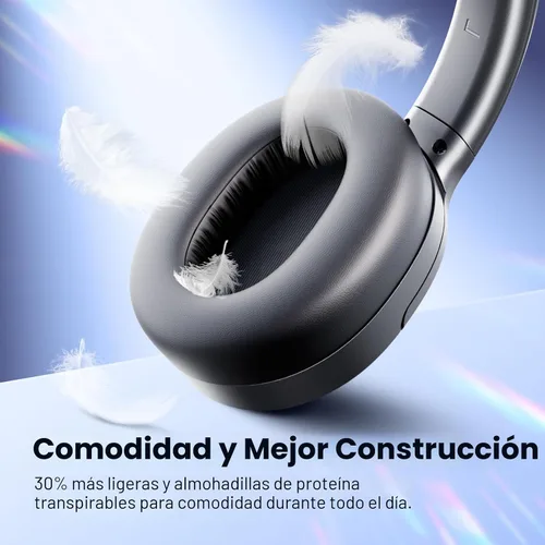 Miniatura 6 de Auriculares híbridos con cancelación activa de ruido de nivel profesional mejorados con sonido HD, auriculares inalámbricos Bluetooth sobre
