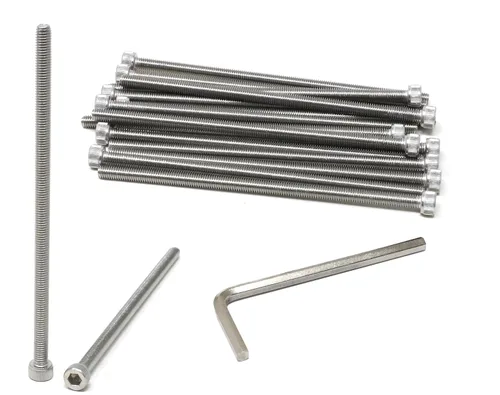 Miniatura 209 de iexcell Kit de tornillos de cabeza hexagonal de acero inoxidable 304, 100 unidades M2 x 0.157 in, paso de rosca de 0.016 in