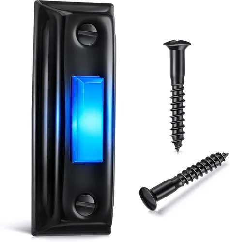 Dreyoo Botón de metal para timbre de puerta, timbre de puerta resistente, botón con cable, iluminado por LED, timbre de puerta montado en la pared,