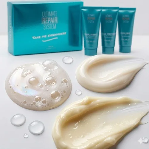 Miniatura 5 de Hair Bar NYC - Kit de viaje Ultimate Hair Repair System - Rejuvenece el cabello seco dañado y el cabello tratado con color, infundido con queratina