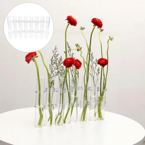 Miniatura 6 de DOITOOL Jarrón de tubo de ensayo, 8 piezas, tubo de ensayo de vidrio, terrario, florero de vidrio transparente, maceta decorativa de tubo de ensayo
