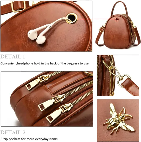 Miniatura 7 de Bandolera pequeña, bolsa elegante estilo mensajero, cartera, bolsa de mano para mujer