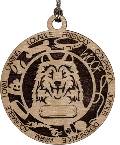 Miniatura 111 de Adorno de Navidad personalizado de madera para perro de 3 pulgadas, nombre y texto personalizables, hecho a mano en Estados Unidos, diseño de corte