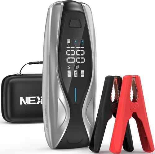 NEXPOW Arrancador de coche X7 3000A, batería portátil de 12 V con carga rápida bidireccional PD de 60 W, pantalla HD de 3.2 pulgadas, hasta 12 L de