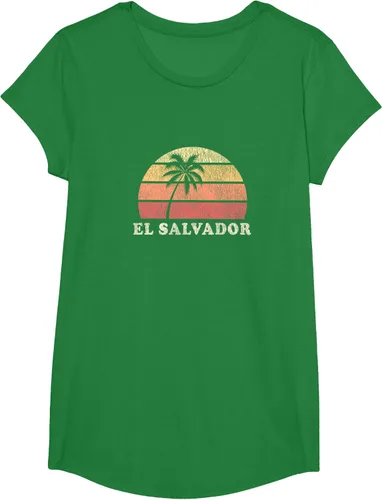 Miniatura 44 de El Salvador Vintage 70s Retro Throwback Design Camiseta, Azul