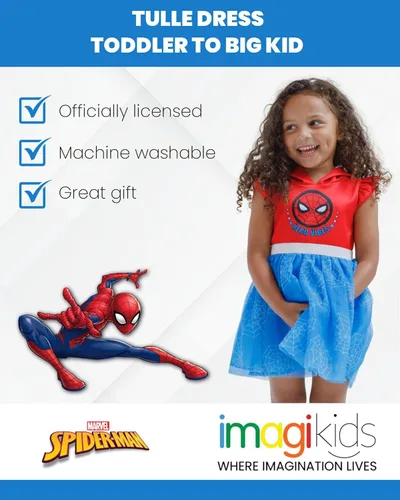 Miniatura 3 de Marvel Spider-Man Spider-Gwen Ghost Spider - Vestido de tul de malla para niñas pequeñas y grandes