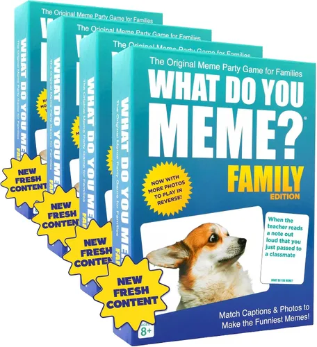 WHAT DO YOU MEME? Family Edition by Relatable, Now with Refreshed Content - Kids Games 8+, Family Games for Kids and Adults, Includes 300 Caption